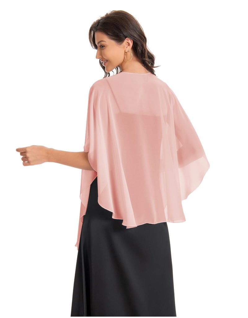 Hotshawl شالات شيفون نسائية من هوتشوال ولفائف، شال سكارف لحفلات الزفاف لفساتين المساء (وردي فاتح) - Image 4